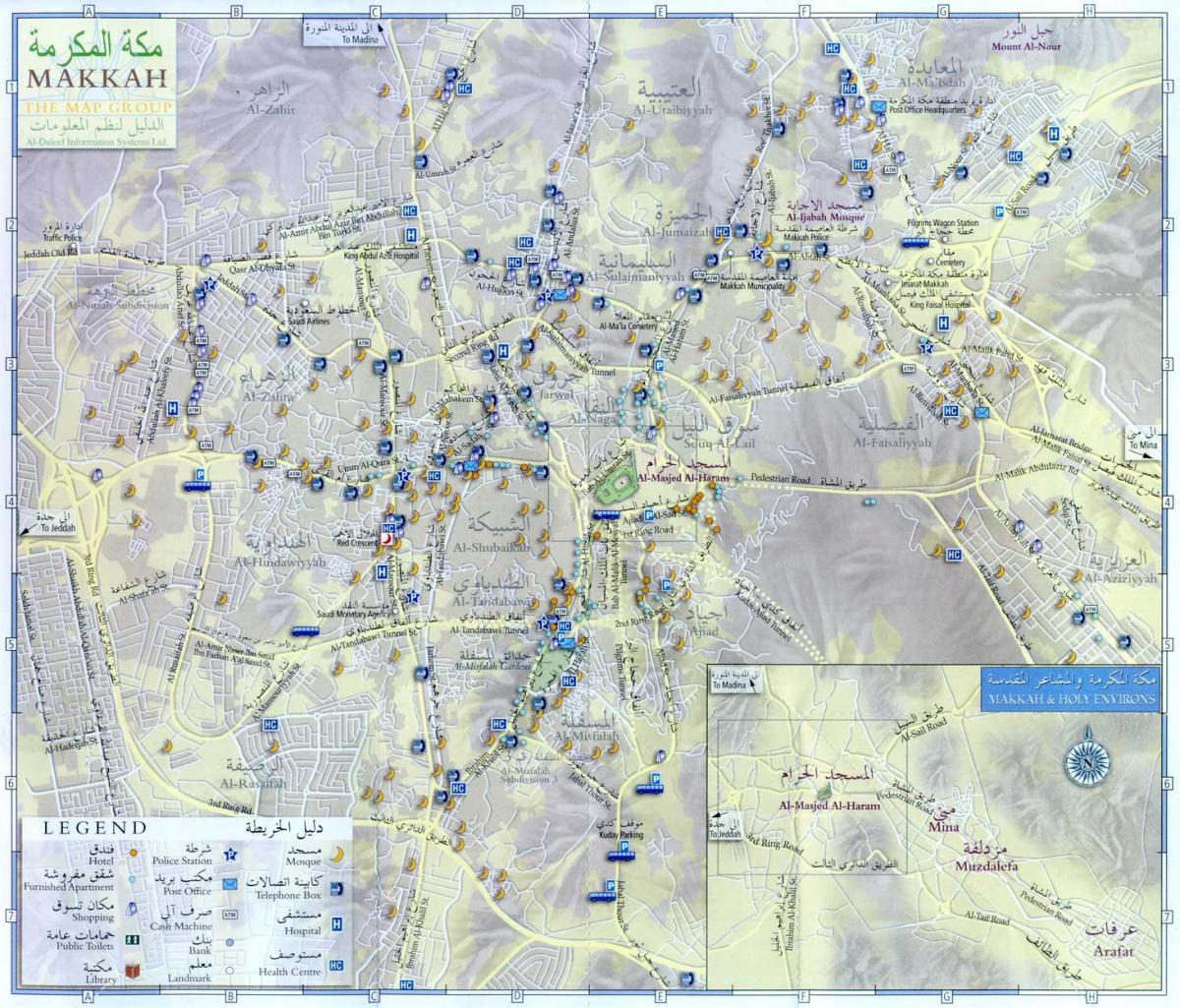  карта на Makkah ziyarat места