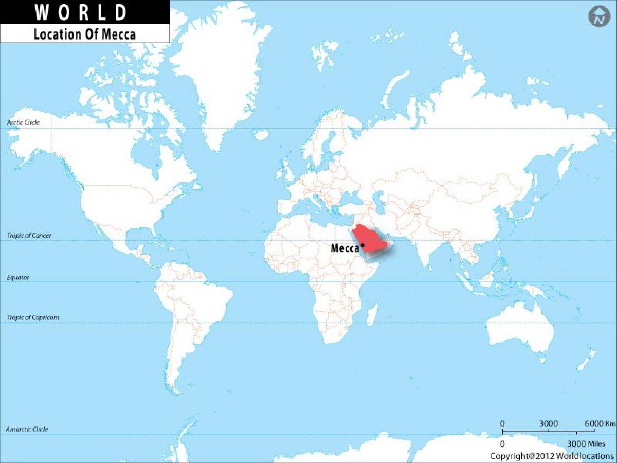 Makkah во мапата на светот
